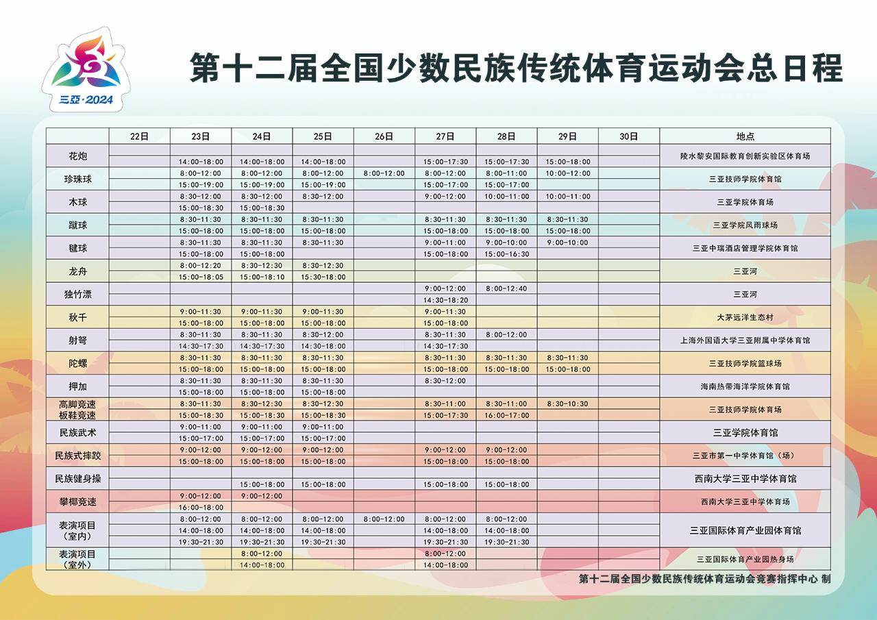 比賽日程